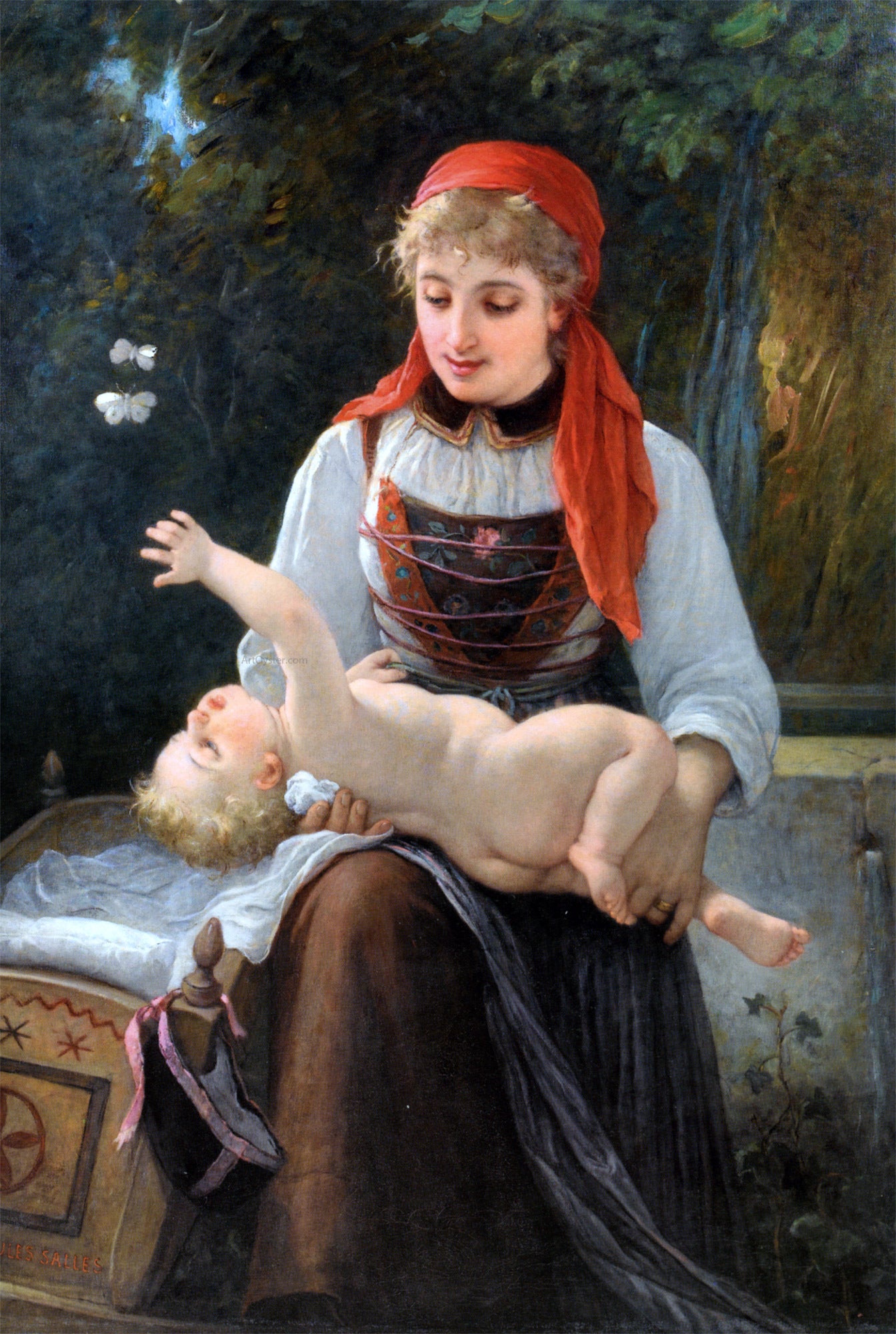 Jules Salles-Wagner La Valaisane - Hand Painted Oil Painting
