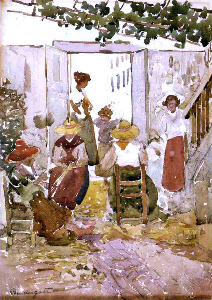 Maurice Prendergast Lacemakers, Venice - Hand Painted Oil Painting