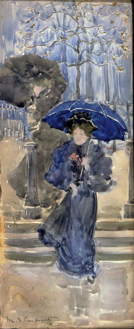 Maurice Prendergast Ladies in the Rain - Hand Painted Oil Painting