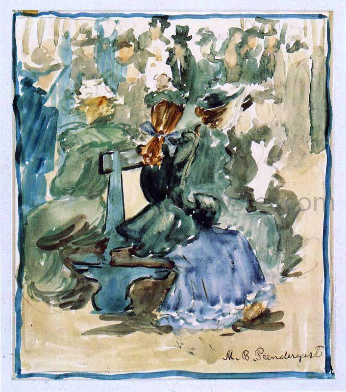 Maurice Prendergast Ladies Seated on a Bench (also known as Ladies in the Park) - Hand Painted Oil Painting