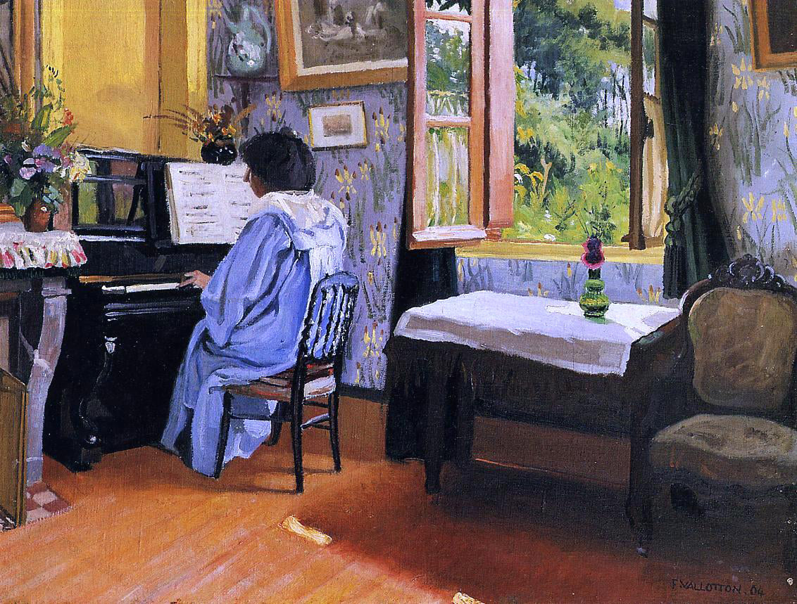 Felix Vallotton A Lady at the Piano - Hand Painted Oil Painting