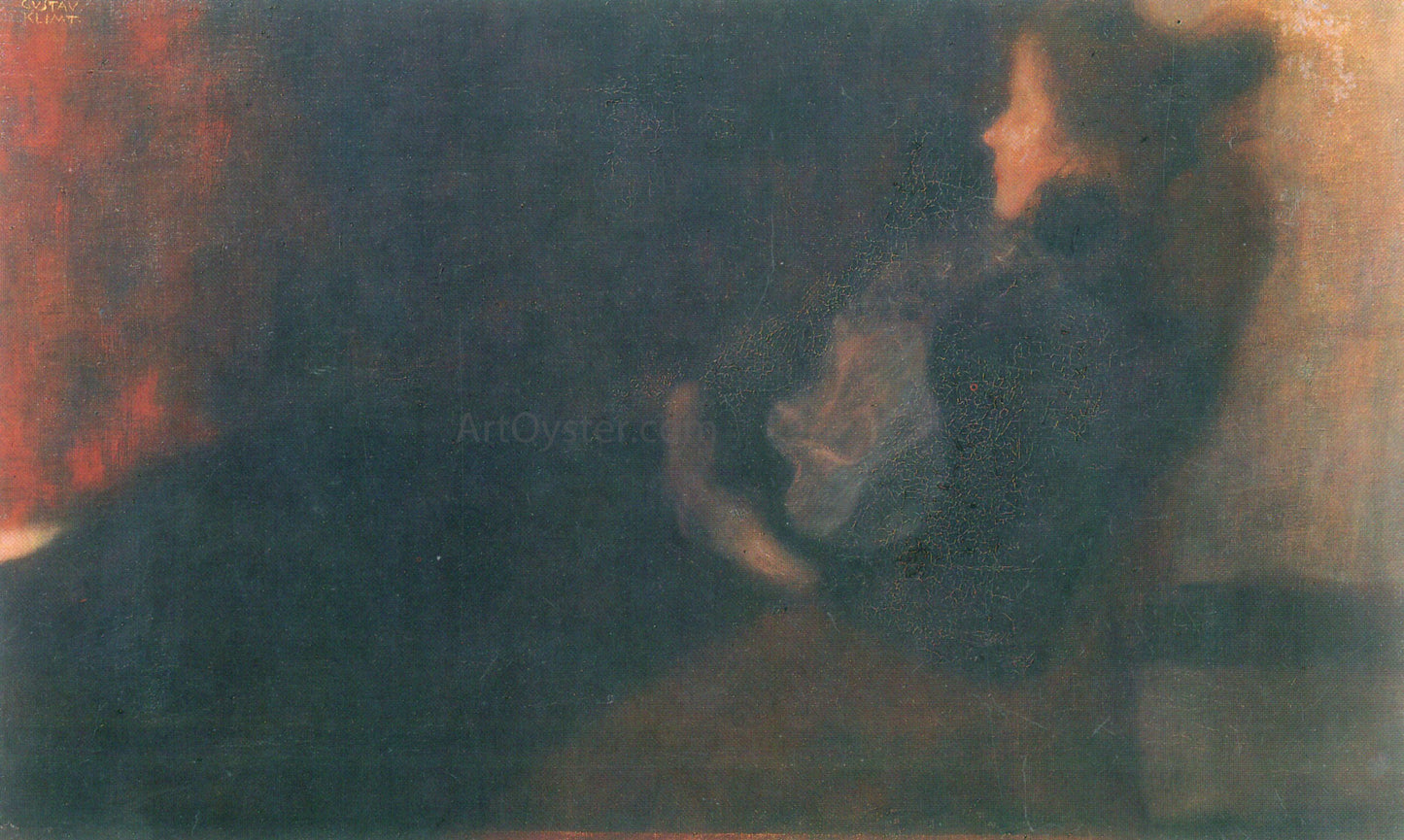 Gustav Klimt Lady by the Fireplace - Hand Painted Oil Painting