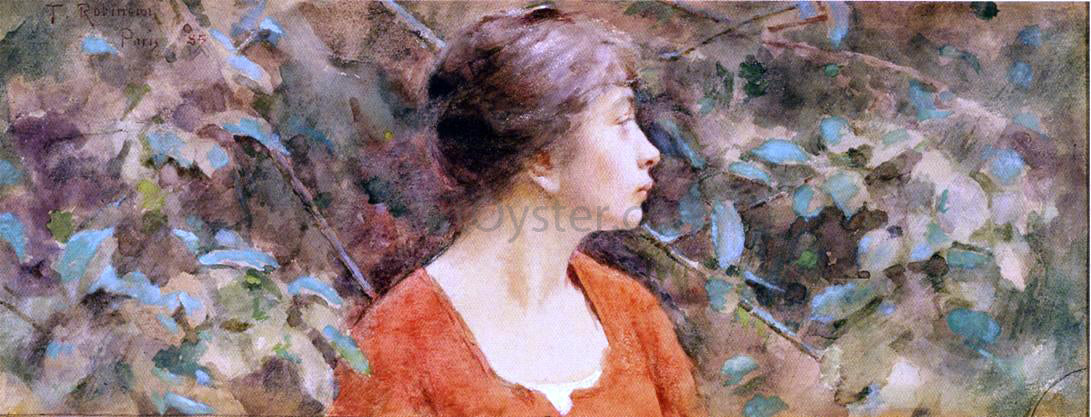  Theodore Robinson Lady in Red - Hand Painted Oil Painting