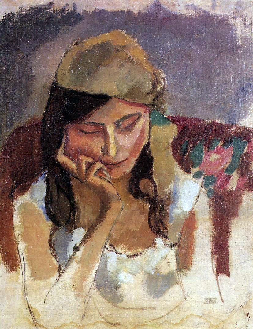 Jules Pascin Lady Wearing a Turban - Hand Painted Oil Painting