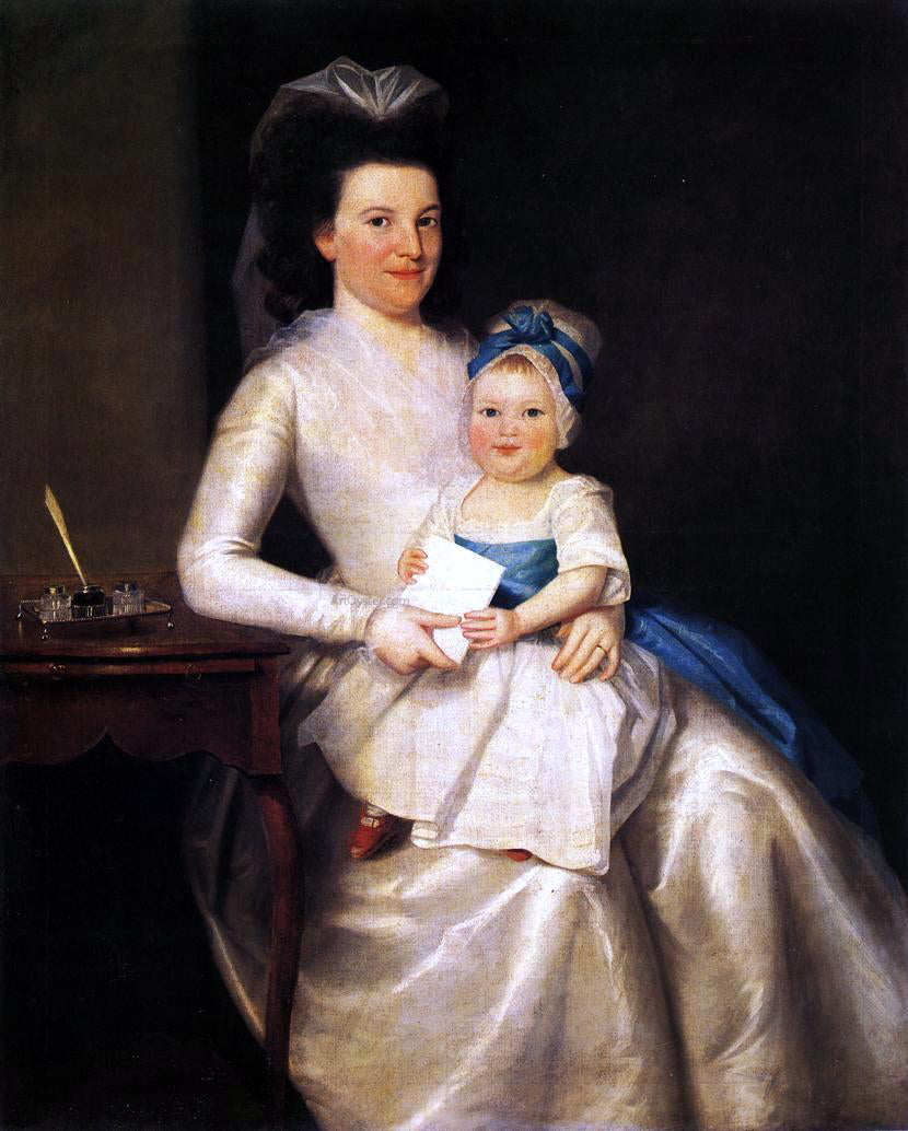Ralph Earl Lady Williams and Child - Hand Painted Oil Painting