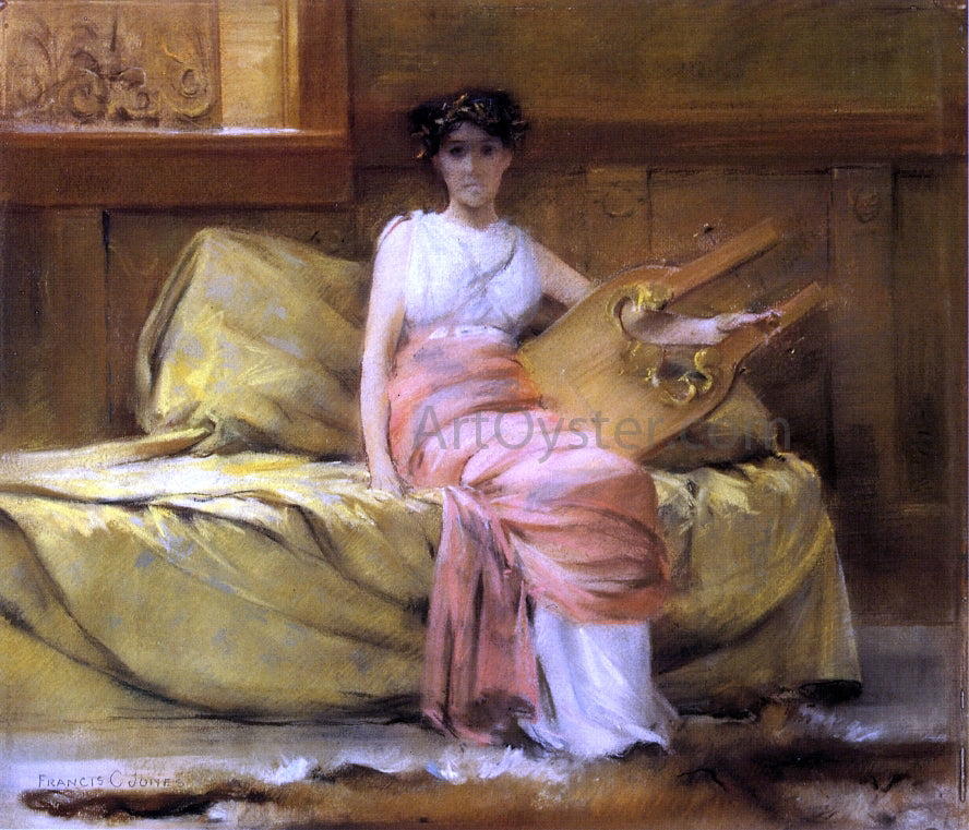 Francis Coates Jones A Lady with a Lyre - Hand Painted Oil Painting