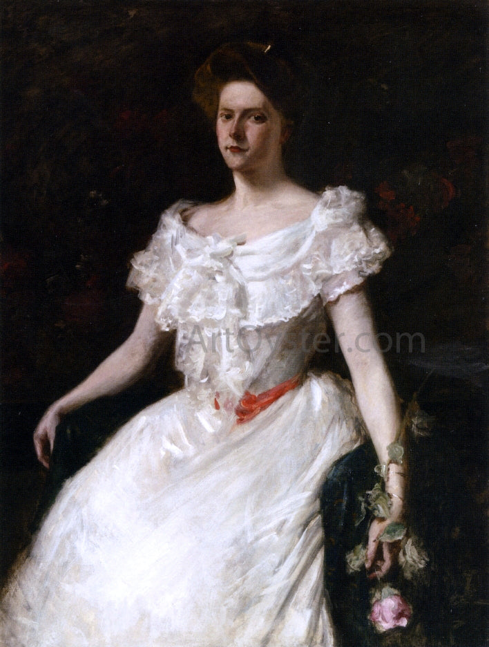 William Merritt Chase Lady with a Rose - Hand Painted Oil Painting