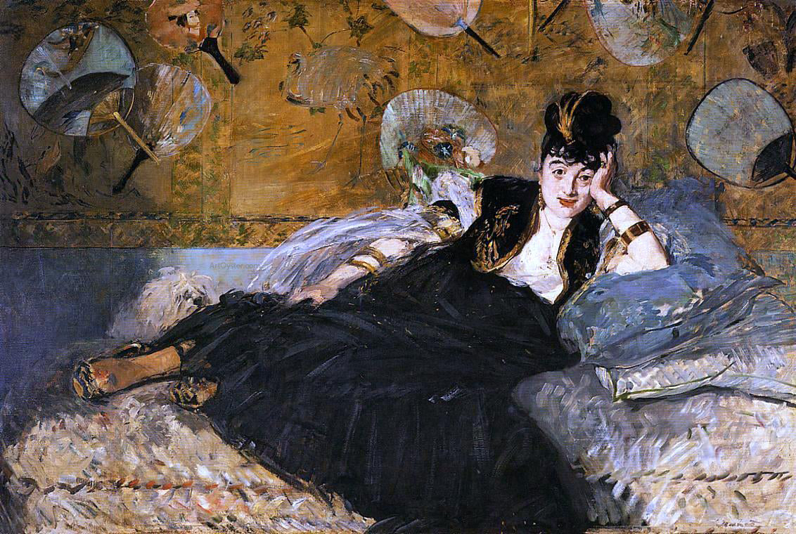 Edouard Manet Lady with Fans, Portrait of Nina de Callais - Hand Painted Oil Painting
