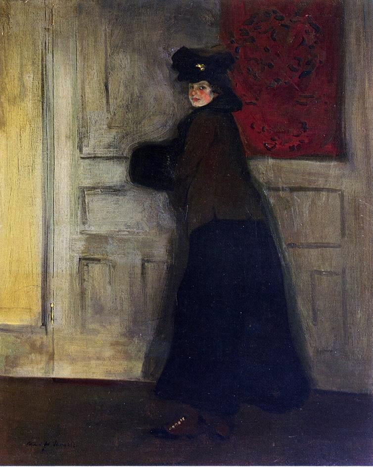 Alfred Henry Maurer Lady with Muff - Hand Painted Oil Painting