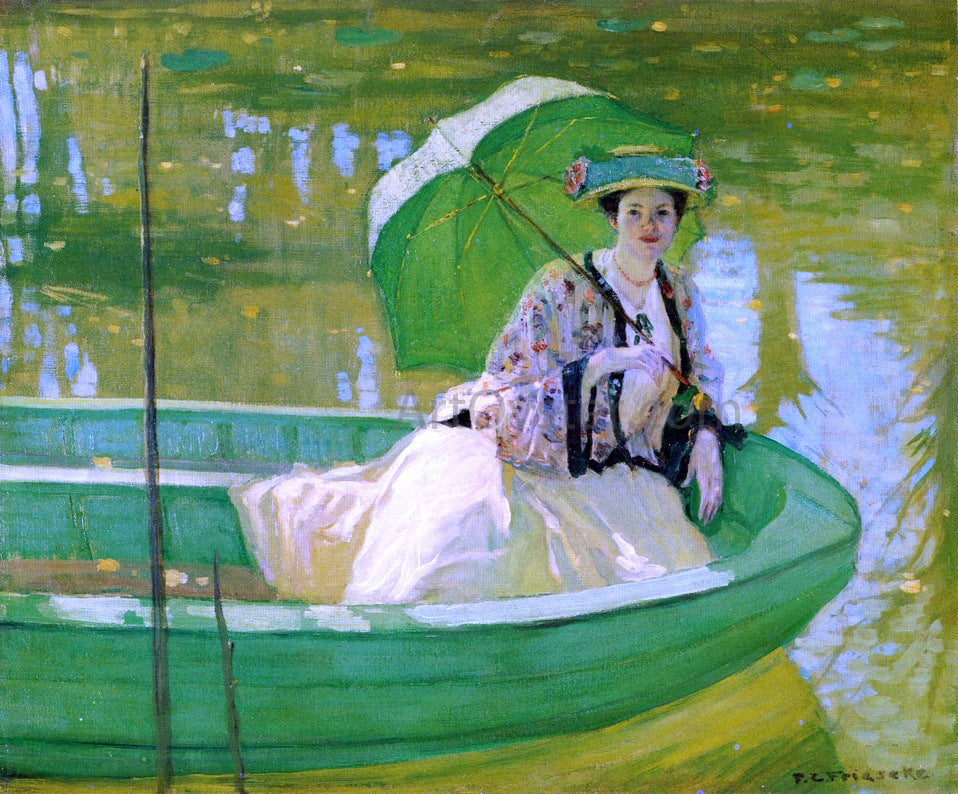  Frederick Carl Frieseke Lady with Parasol - Hand Painted Oil Painting