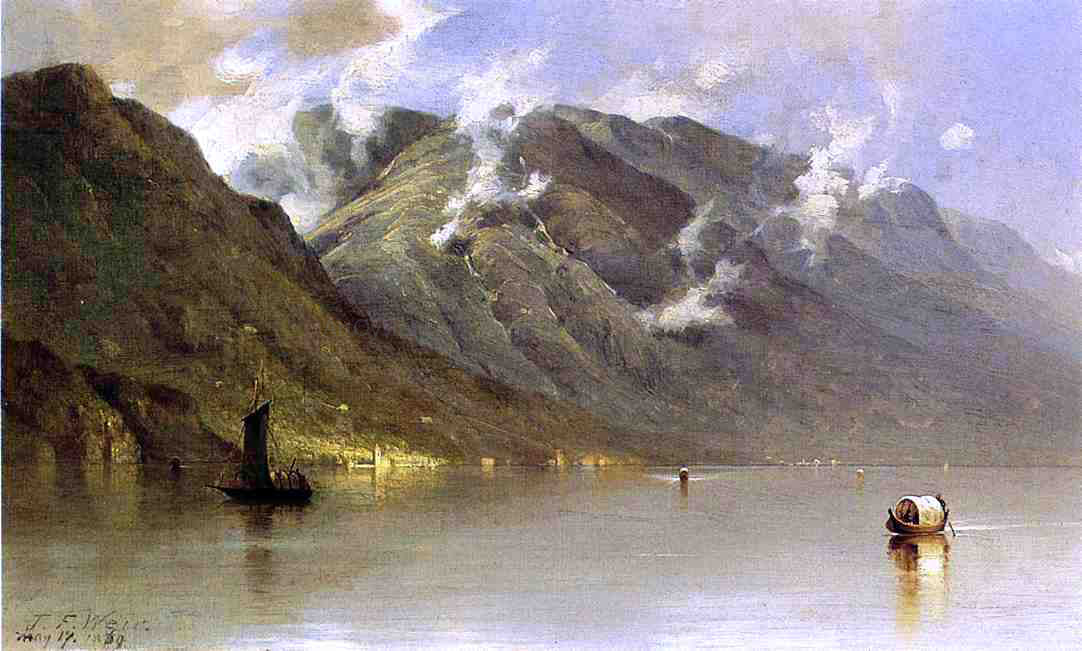 John Ferguson Weir Lago Maggiore - Hand Painted Oil Painting