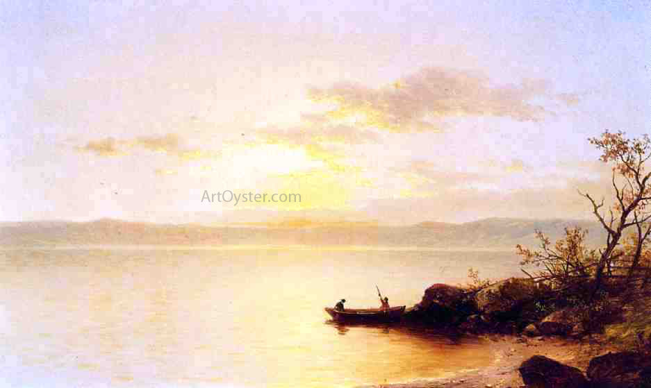 John W Casilear Lake at Sunset - Hand Painted Oil Painting