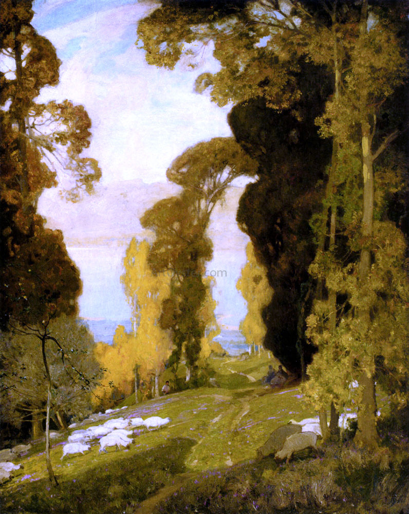 Alfred East Lake Bourget From Mount Revard, Savoy - Hand Painted Oil Painting