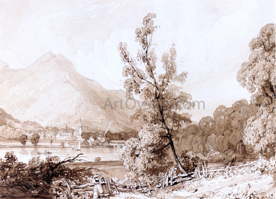 Richard Parkes Bonington Lake Brientz and Interlaken - Hand Painted Oil Painting