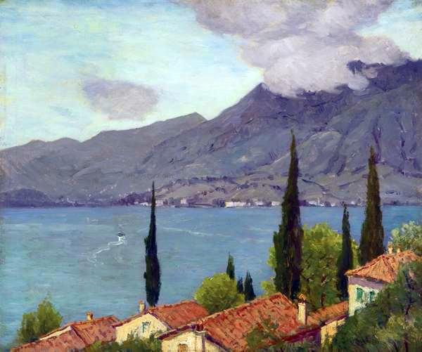 Charles Warren Eaton Lake Como - Hand Painted Oil Painting