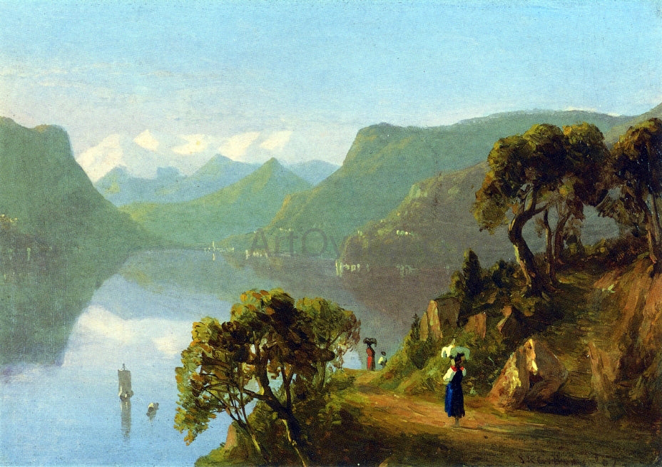 Sanford Robinson Gifford Lake Como - Hand Painted Oil Painting