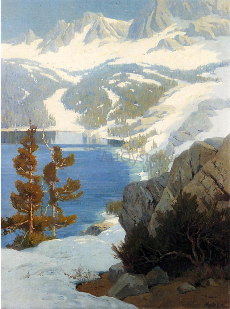 Elmer Wachtel Lake George, Sierra Nevada - Hand Painted Oil Painting