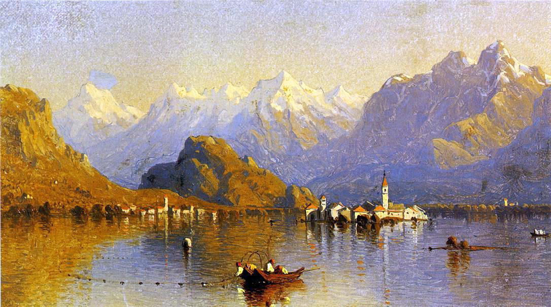 Sanford Robinson Gifford Lake Maggiore - Hand Painted Oil Painting