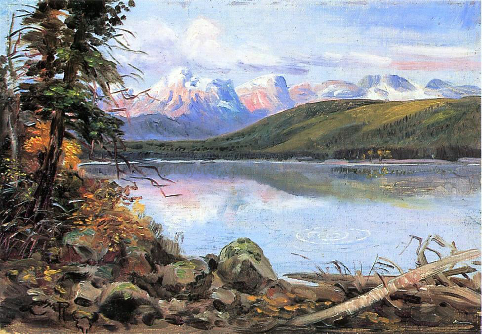 Charles Marion Russell Lake McDonald - Hand Painted Oil Painting