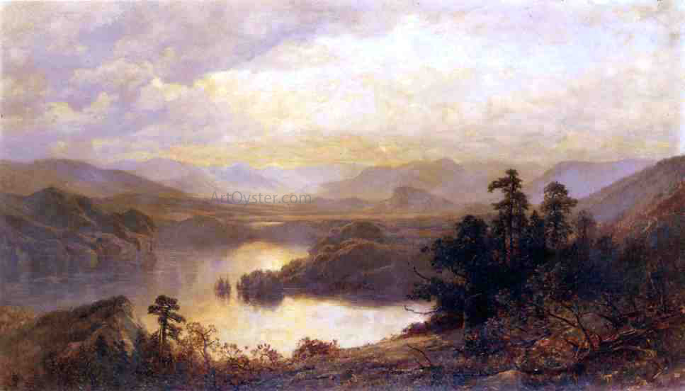 James David Smillie Lake Placid and the Adirondack Mountains from Whiteface - Hand Painted Oil Painting