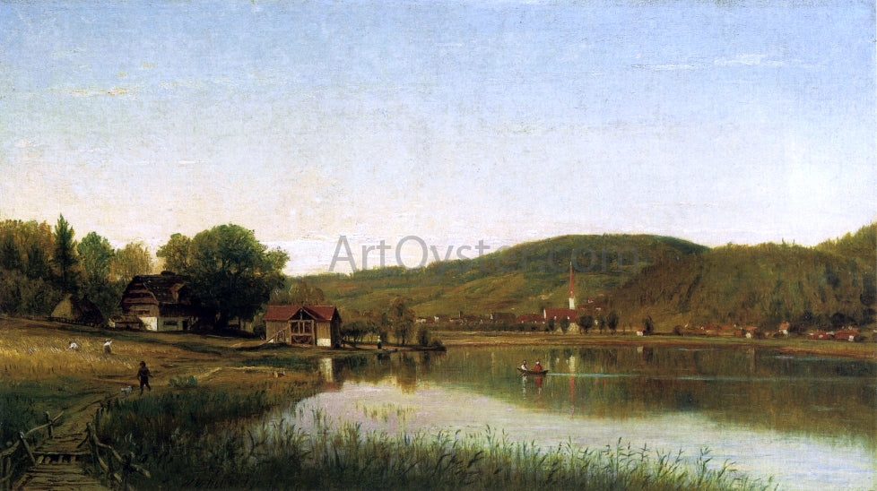 Thomas Worthington Whittredge Lake Village (also known as Swiss Scene) - Hand Painted Oil Painting