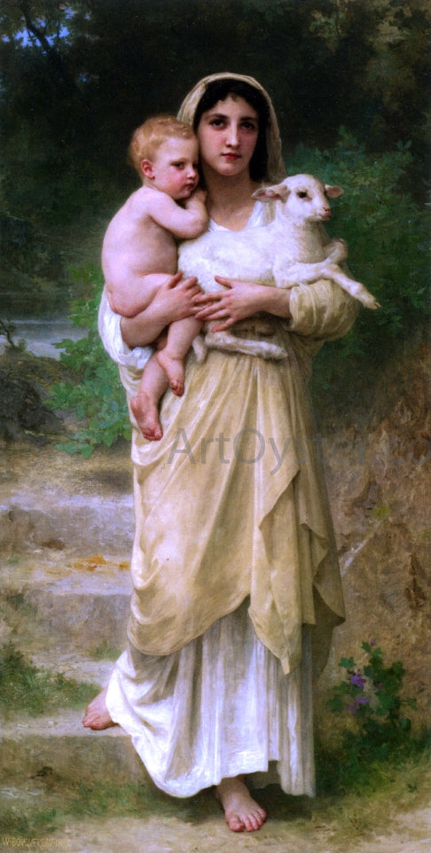 William Adolphe Bouguereau Lambs - Hand Painted Oil Painting