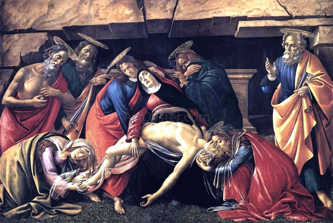  Sandro Botticelli Lamentation over the Dead Christ with Saints - Hand Painted Oil Painting