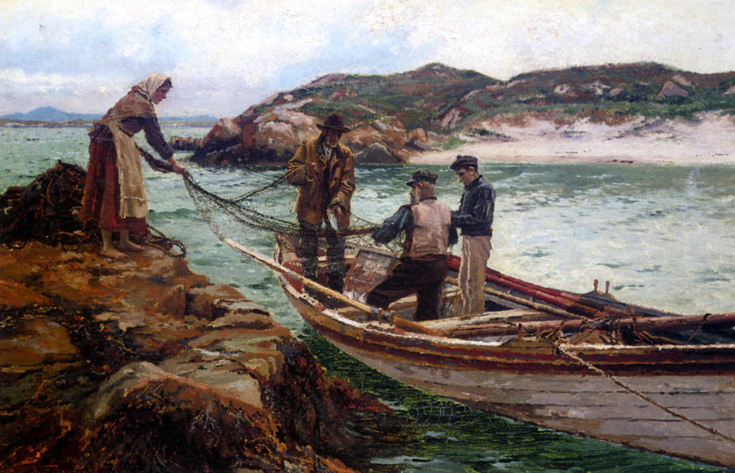 William Henry Bartlett Landing The Catch - Hand Painted Oil Painting