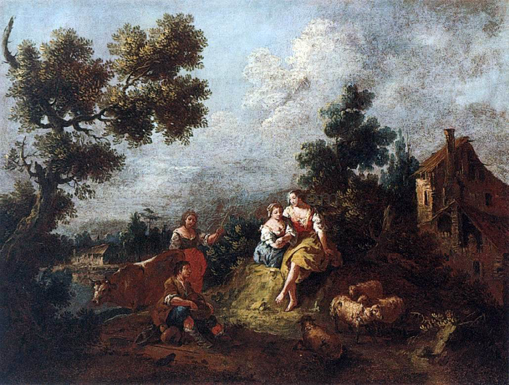 Giuseppe Zais Landscape - Hand Painted Oil Painting