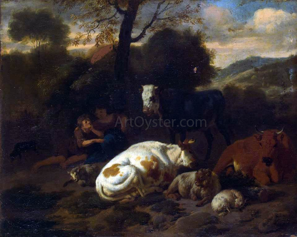 Dirk Van Bergen Landscape - Hand Painted Oil Painting