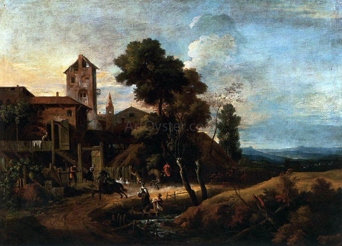 Marco Ricci Landscape - Hand Painted Oil Painting