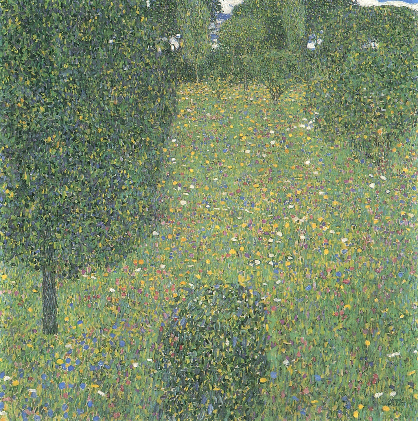 Gustav Klimt Landscape Garden Meadown in Flower - Hand Painted Oil Painting