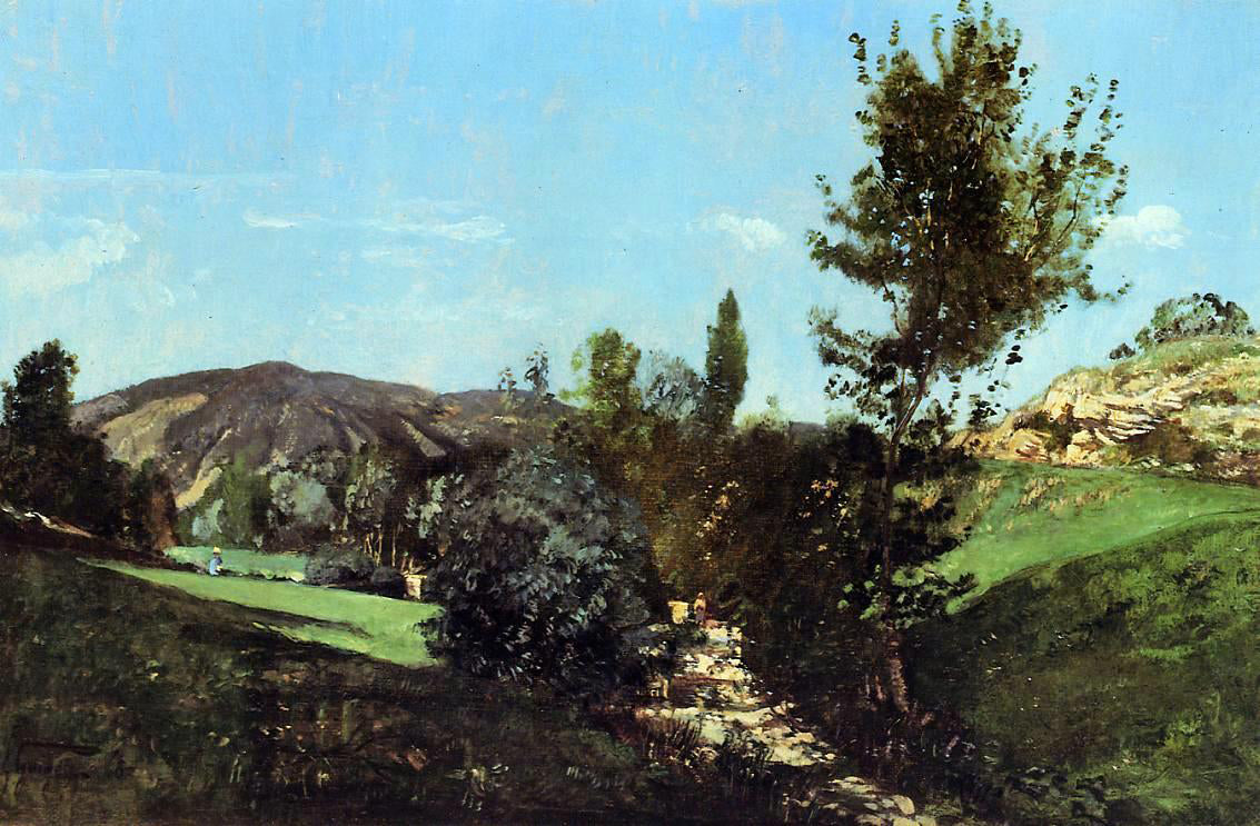 Paul-Camille Guigou Landscape in the Durance Valley - Hand Painted Oil Painting