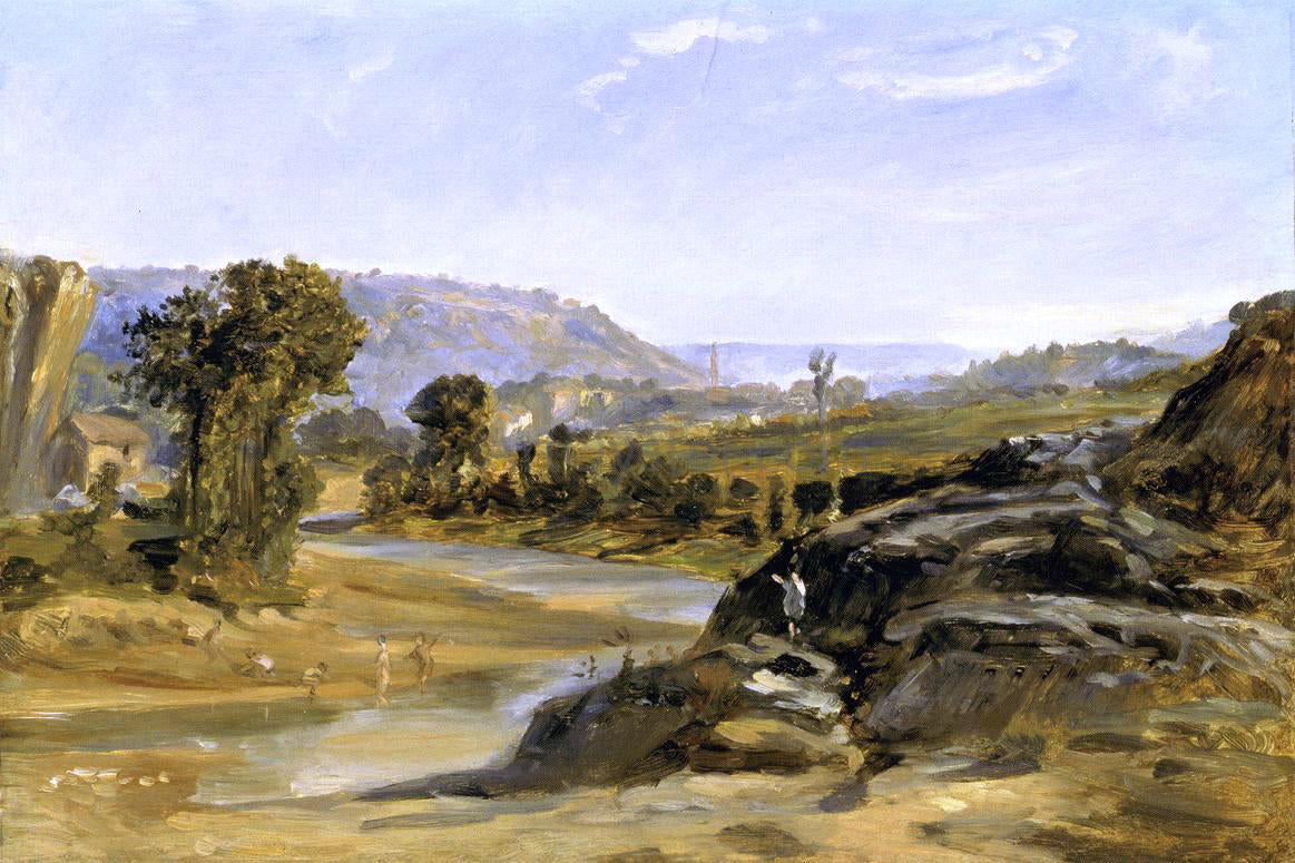 Paul Huet Landscape in the South of France - Hand Painted Oil Painting