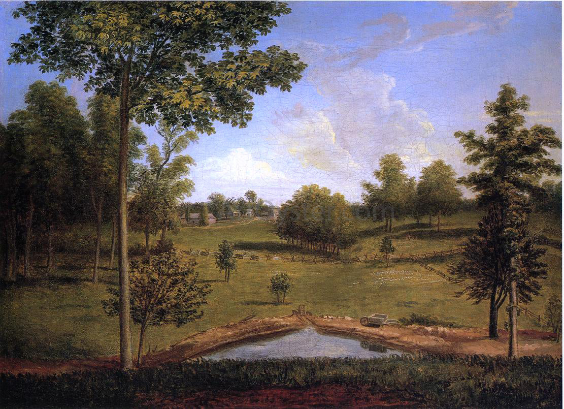 Charles Willson Peale Landscape Looking Towards Sellers Hall from Mill Bank - Hand Painted Oil Painting