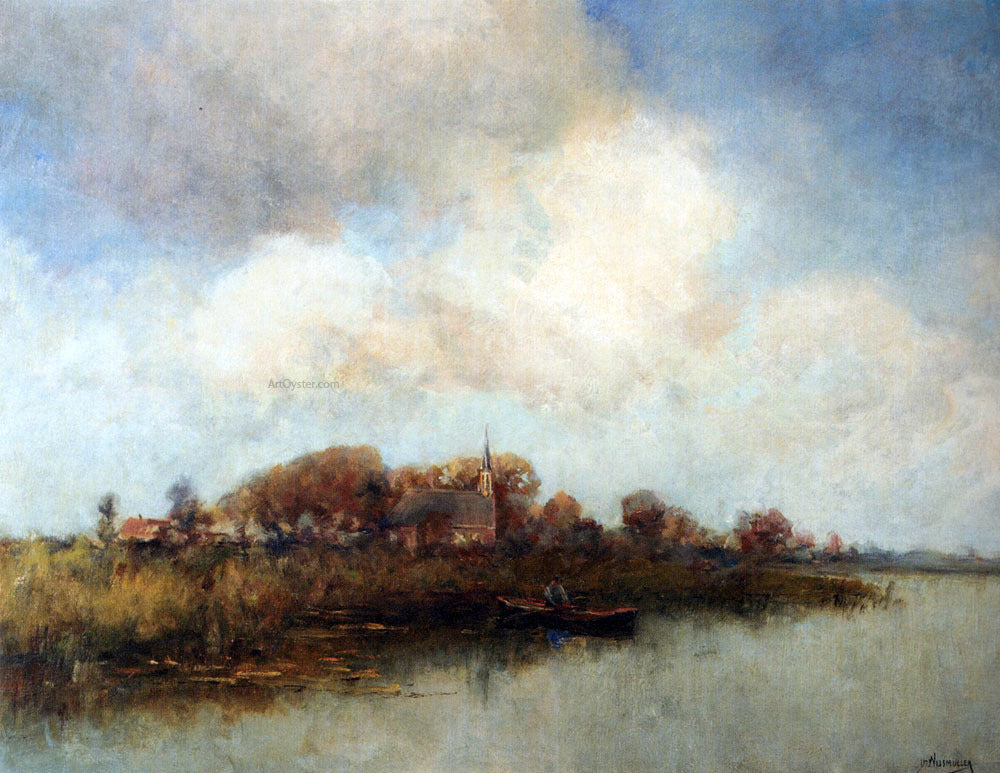 Jan Hillebrand Wijsmuller Landscape Near Noorden - Hand Painted Oil Painting