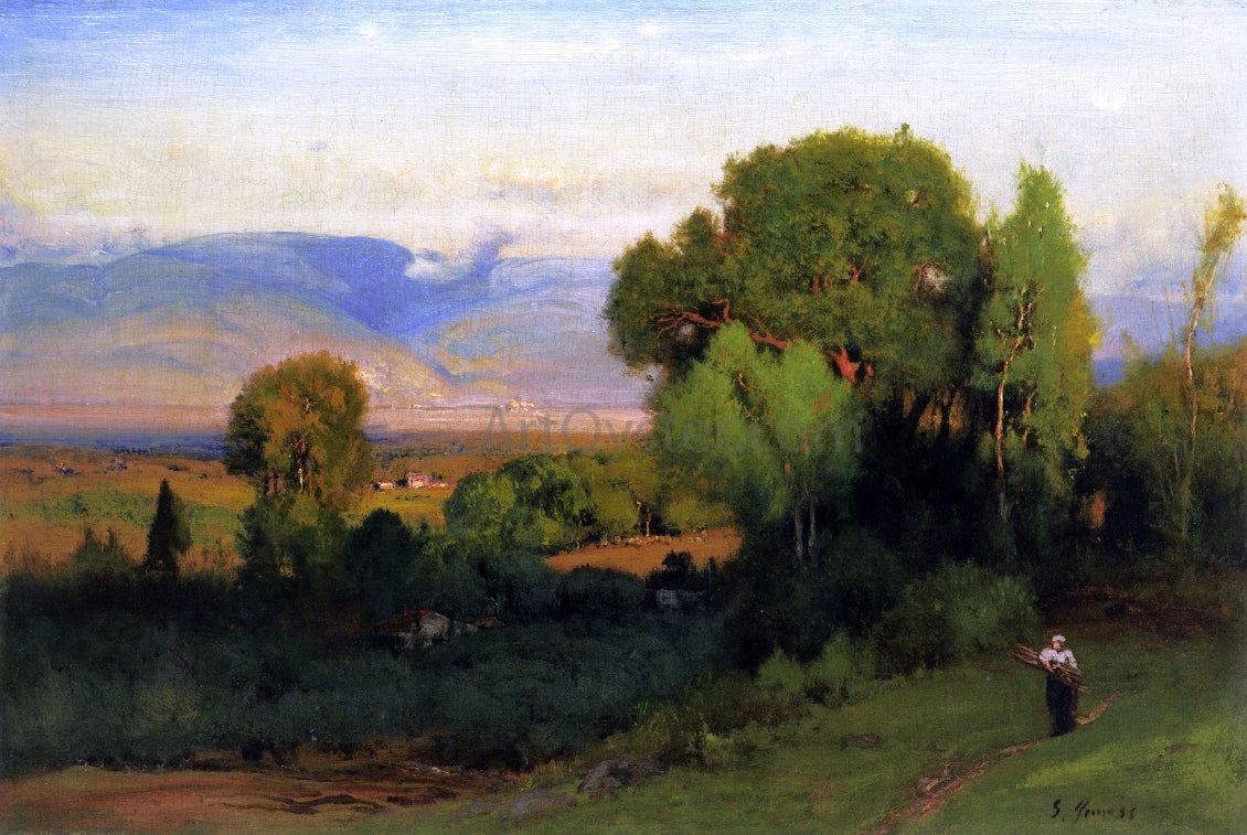 George Inness Landscape near Perugia - Hand Painted Oil Painting