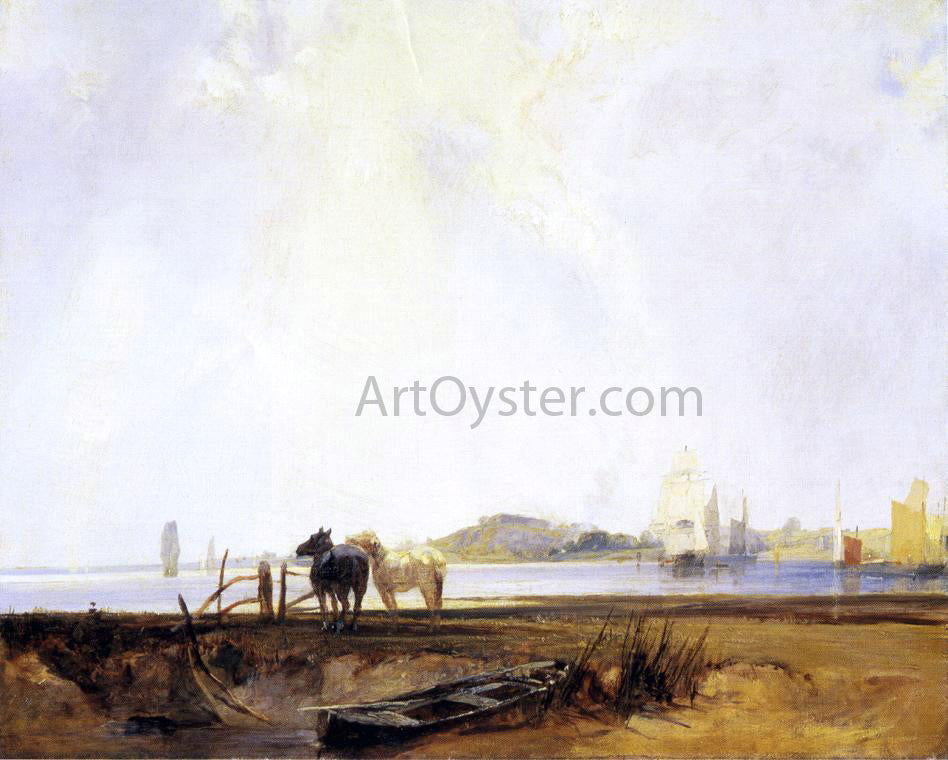 Richard Parkes Bonington Landscape near Quilleboeuf - Hand Painted Oil Painting