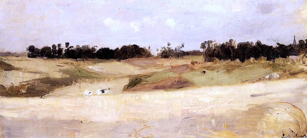 Berthe Morisot Landscape near Valenciennes - Hand Painted Oil Painting