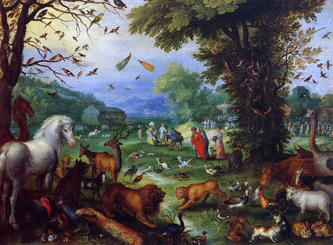 The Elder Jan Bruegel Landscape of Paradise and the Loading of the Animals in Noah's Ark - Hand Painted Oil Painting