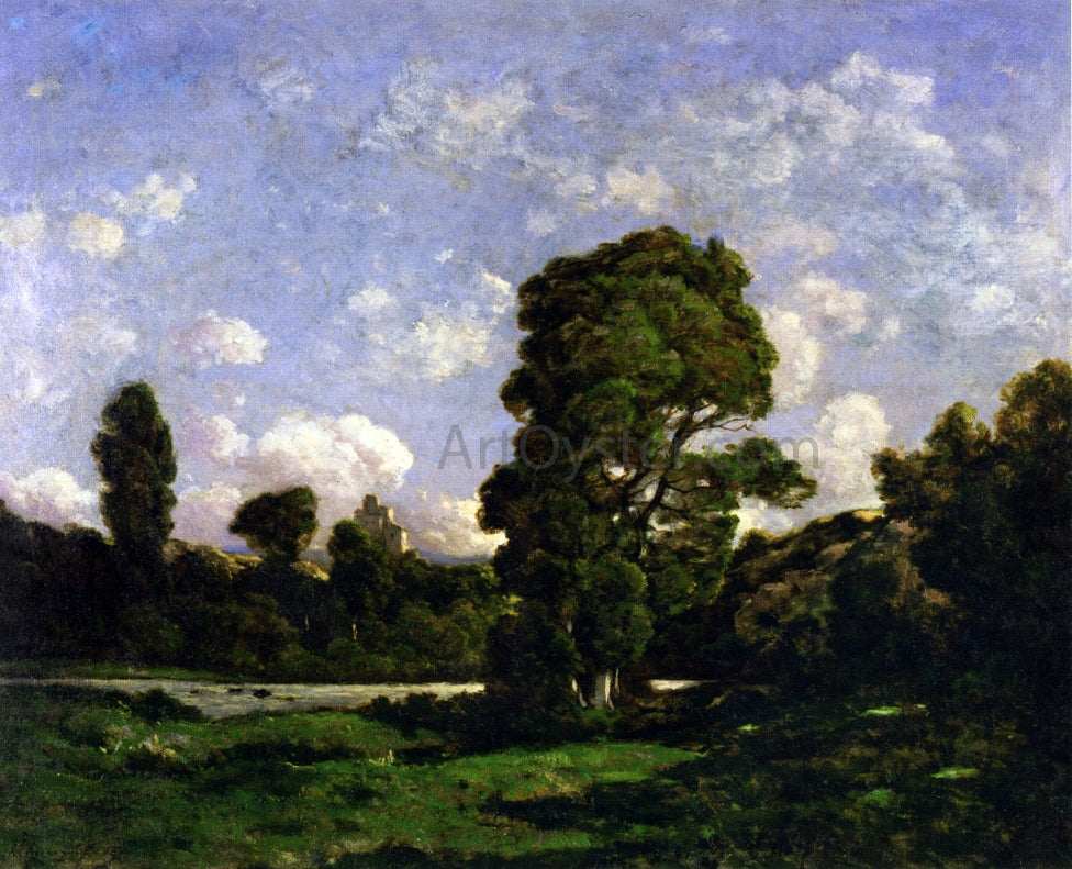 Henri Harpignies Landscape, Ruins of the Castle of Penhoet - Hand Painted Oil Painting