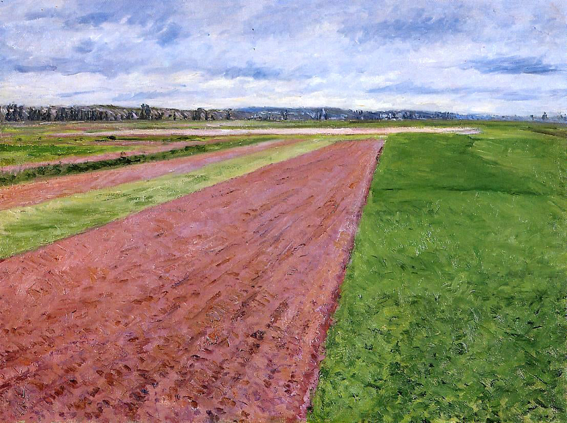 Gustave Caillebotte Landscape - Study in Yellow and Rose - Hand Painted Oil Painting