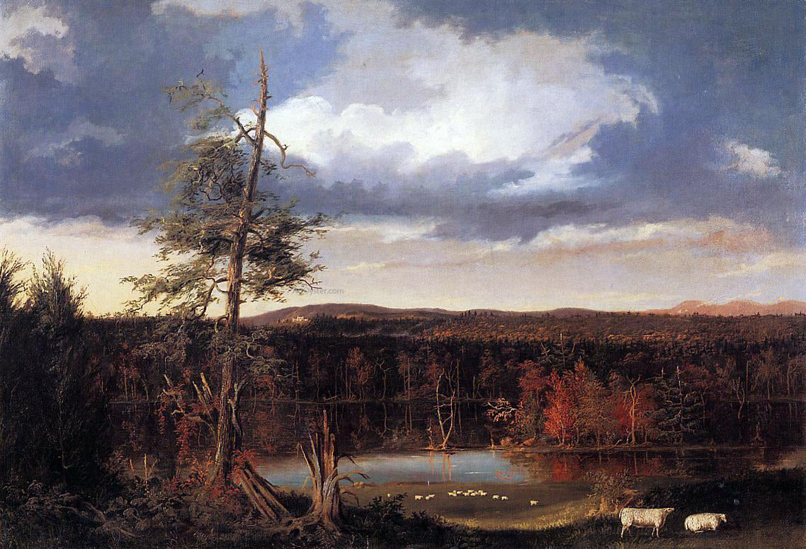 Thomas Cole Landscape, the Seat of Mr. Featherstonhaugh in the Distance - Hand Painted Oil Painting