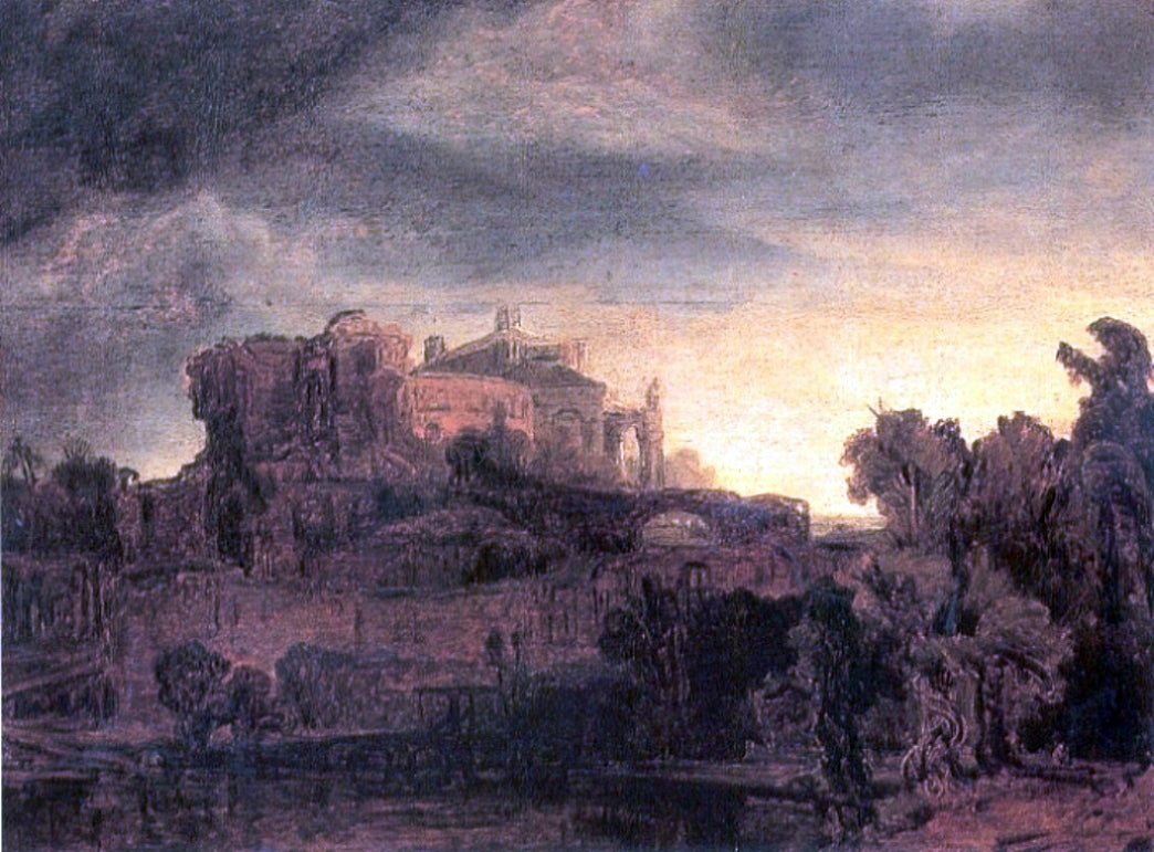 Rembrandt Van Rijn Landscape with a Castle - Hand Painted Oil Painting