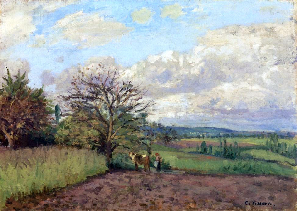  Camille Pissarro Landscape with a Cowherd - Hand Painted Oil Painting