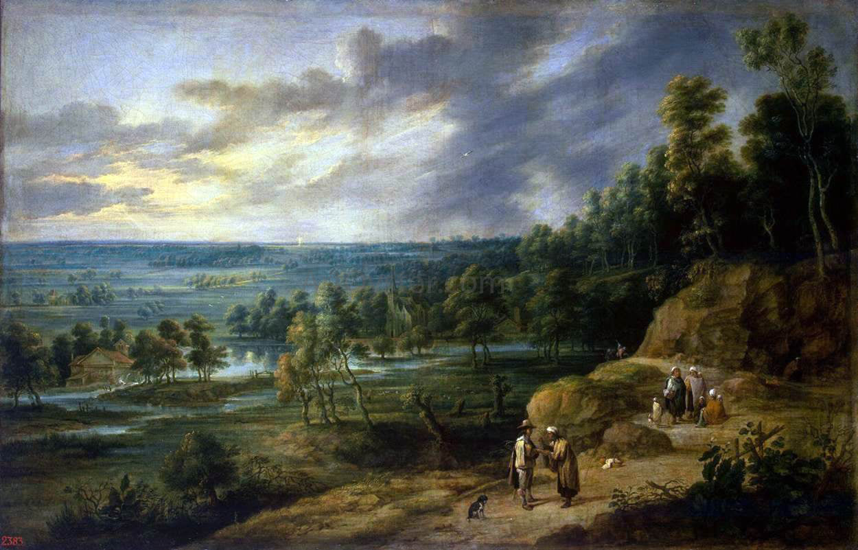 Lucas Van Uden Landscape with a Fortune-Teller - Hand Painted Oil Painting