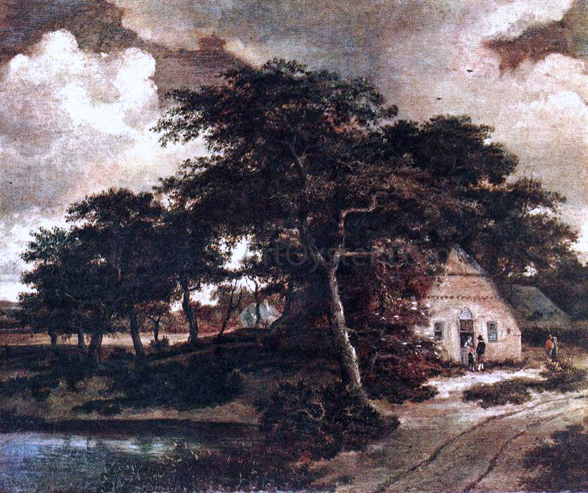  Meindert Hobbema Landscape with a Hut - Hand Painted Oil Painting
