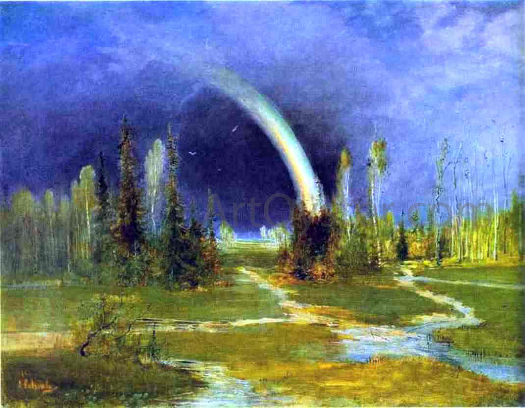 Alexei Kondratevich Savrasov Landscape with a Rainbow - Hand Painted Oil Painting