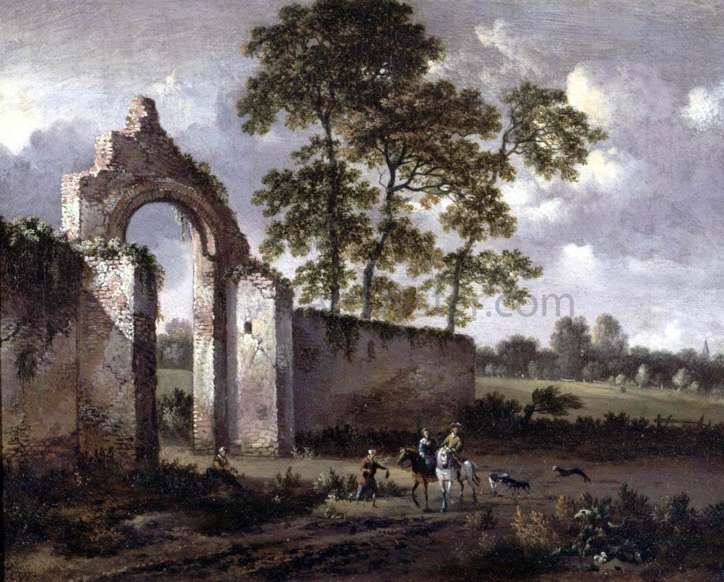 Jan Wynants Landscape with a Ruined Archway - Hand Painted Oil Painting