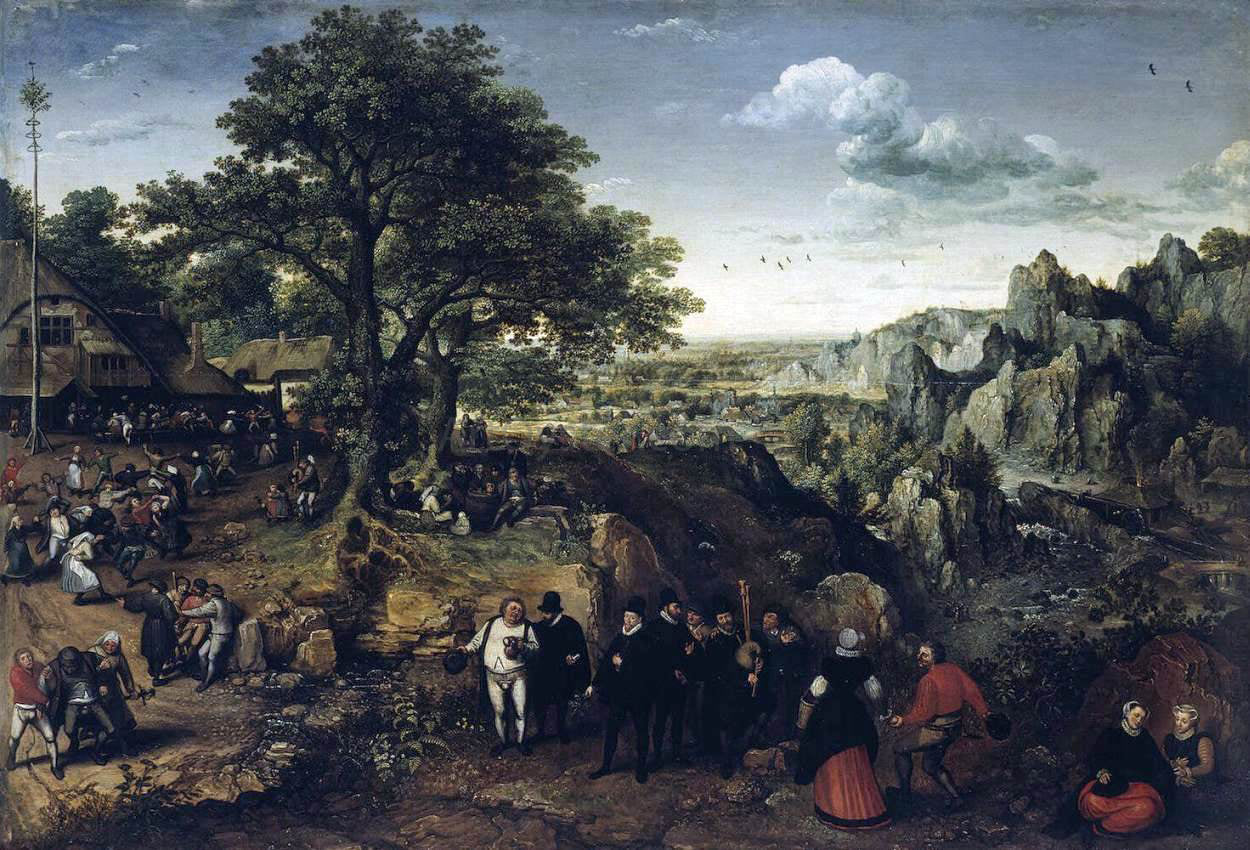 Lucas Van Valkenborch Landscape with a Rural Festival - Hand Painted Oil Painting